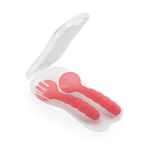 Colher E Garfo Com Estojo Higienico Funny Meal Rosa-BB1131-40823