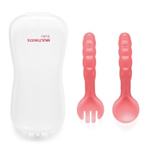 Colher E Garfo Com Estojo Higienico Funny Meal Rosa-BB1131-79417