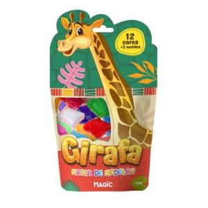 Massa De Modelar 12 Cores 2 Moldes Girafa
