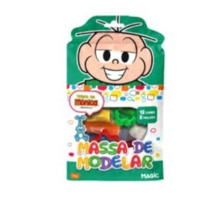 Massa De Modelar 12 Cores 2 Moldes Verde - Turma Da Mônica