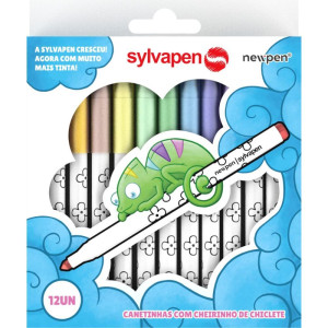 Caneta Hidrografica Sylvapen 12 Cores Perfumadas