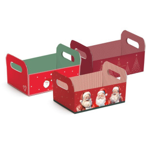 Cesta De Papel Natal Caixote G 25x19x9,5cm (s-120101-76913