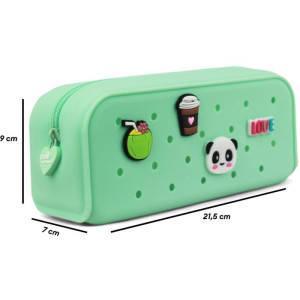 Estojo Simples Silicone C/4ping. Verde Pastel-118112-13516