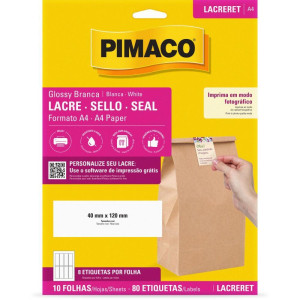 Etiqueta A4 Lacre Retangular 40x120mm 10fl-106168-36113