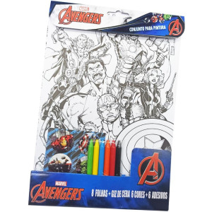 Brinquedo Para Colorir Kit Pintura Avengers 26x19 20p