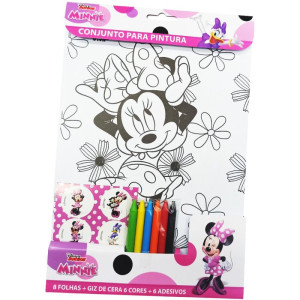 Brinquedo Para Colorir Kit Pintura Minnie 26x19 20pcs