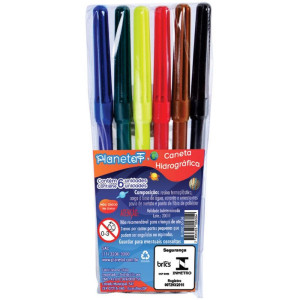 Caneta Hidrografica 6 Cores