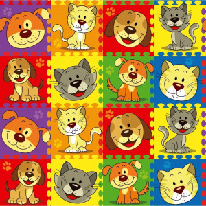 Papel Presente Bobina Couche 60cm.mod.127 Bichos