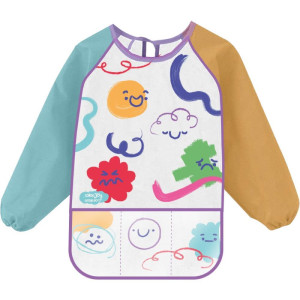 Avental Escolar Decorado Color Joy Manga Comprida C/bol