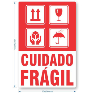 Etiqueta Adesiva Cuidado Fragil 100x50mm-118541-60192