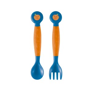 Garfo E Colher Flexiveis Funny Meal Laranjito-BB1140-51874