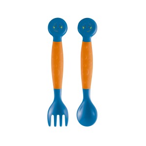 Garfo E Colher Flexiveis Funny Meal Laranjito-BB1140-92410