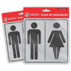 Placa De Sinalizacao W/c Masculino/feminino 15x15cm-118565-40928