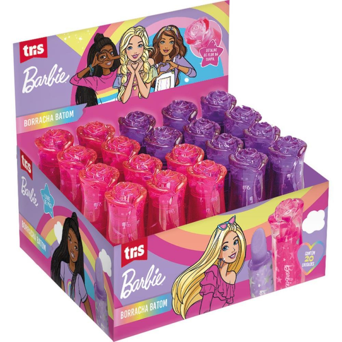 Borracha Decorada Barbie Batom 2 Cores-117275-82628
