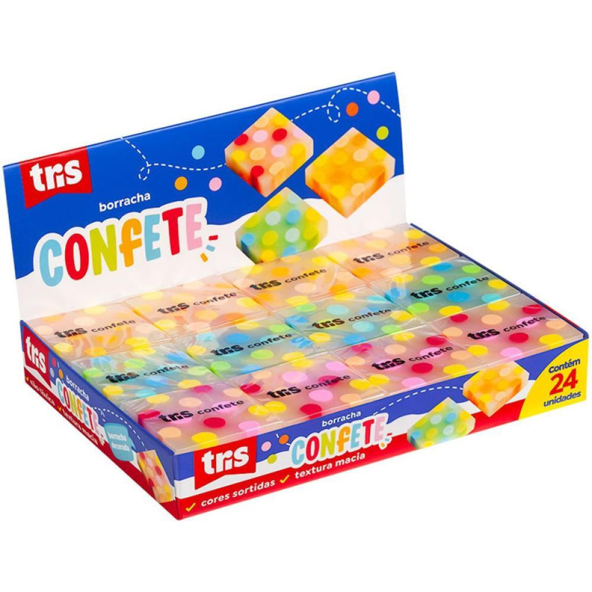 Borracha Decorada Tris Confete 3 Cores-117261-13794