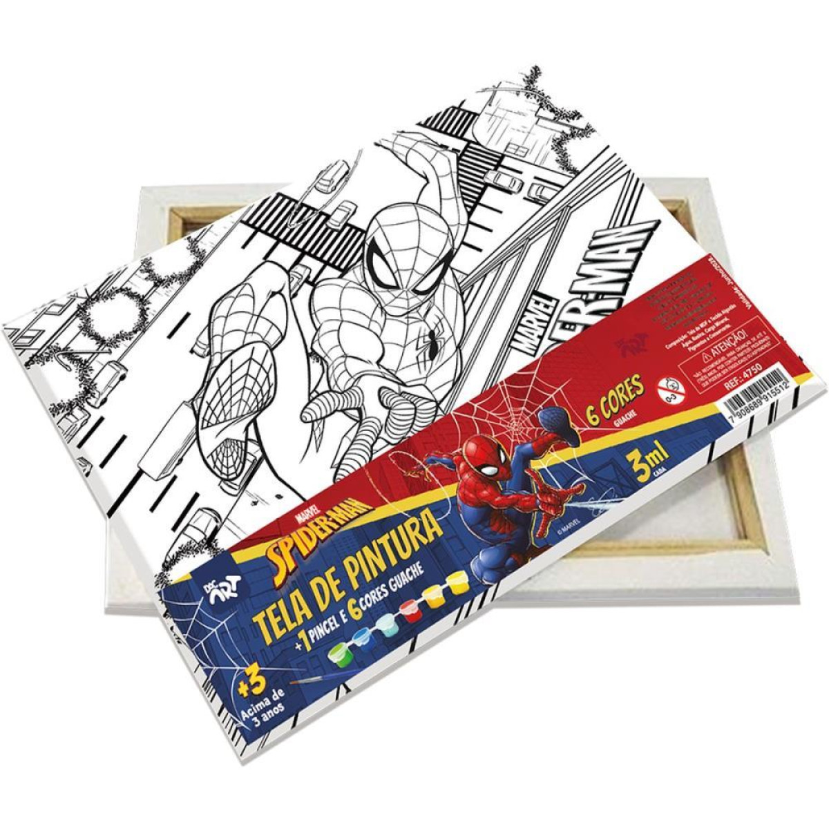 Brinquedo Para Colorir Spider-man Tinta Guache C/tela-117834-96756