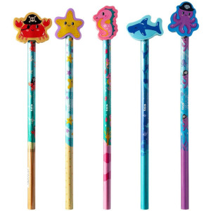 Lapis Preto Redondo Decorado Tris Aqua C/topo Silicone 4mod-117246-65262