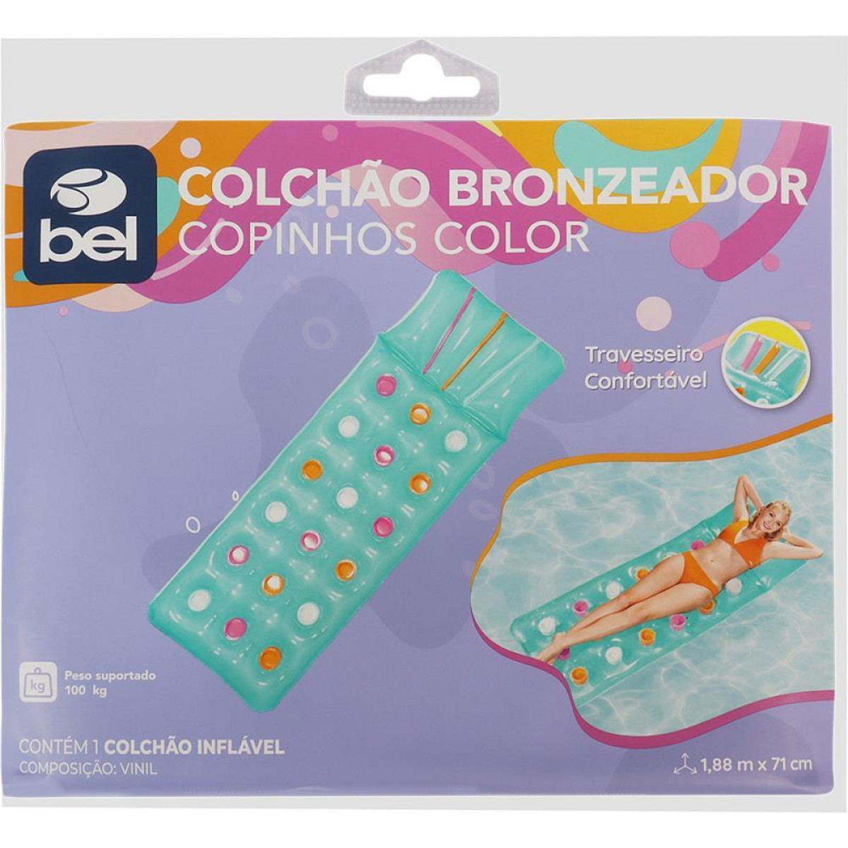 Boia Inflavel Colchao Color 188x71cm 100kg S-120502-94594