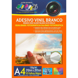 Papel Fotografico Inkjet A4 Vinil Adesivo Branco 120g.-118751-98812