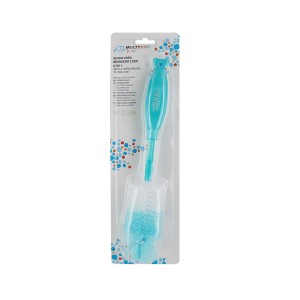 Escova Limpa Mamadeira E Bico 2 Em 1 Soft Clean Azul-BB153-95613