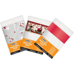 Saco Para Cesta 60x90cm Barrado Natal