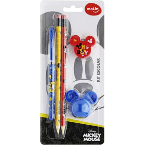 Kit Escolar Mickey 1can+2lap+1borr+1apon