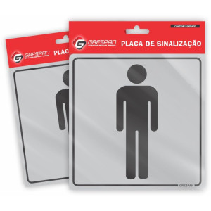Placa De Sinalizacao Wc Masculino 15x15cm.-118653-79126