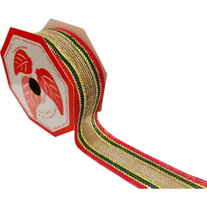 Fita Aramada De Juta Sint.jute 38mmx10m Cru/vd/vm/d-118521-20707