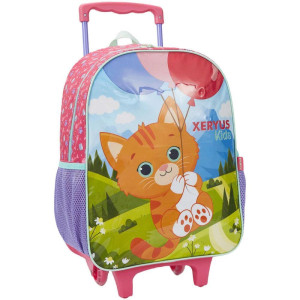 Mochila Infantil Com Rodinha Gato Rosa Gr-116516-80987