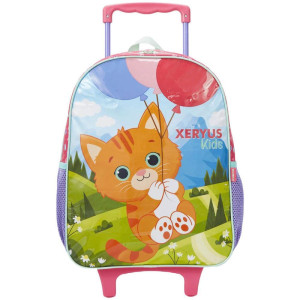 Mochila Infantil Com Rodinha Gato Rosa Gr-116516-99398