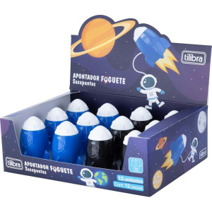 Apontador Com Deposito Decor. Foguete 1 Furo 2mod.