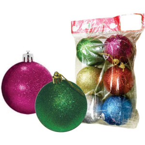 Artigo Para Decoracao Natal Bola 7cm Glitter Sortido