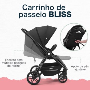 Bb368 - Carrinho Passeio Bliss Litet Preto Com Cinza-BB368-85179