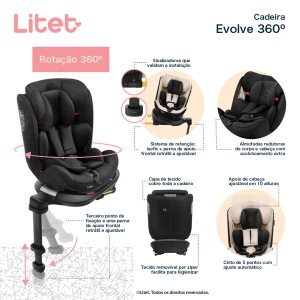 Bb398 - Cadeira Evolve 360 Litet Azul Preta E Sienna-BB398-88389