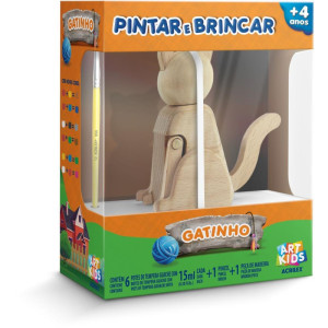 Brinquedo Para Colorir Gatinho Pintar/brincar C/guach