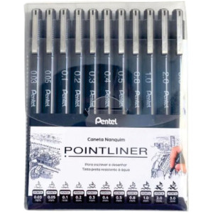 Caneta Nanquim Tecnica Preta C/11 Pontas