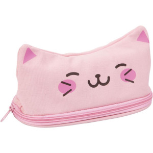 Estojo Simples Kawaii Gatinho Rosa Lona-120474-97360