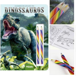 Livro Infantil Colorir Lapis Arco Iris Dinossauros-117199-73472
