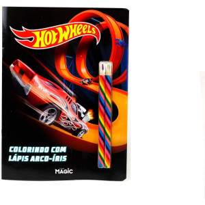 Livro Infantil Colorir Lapis Arco Iris Hot Wheels-117200-30905