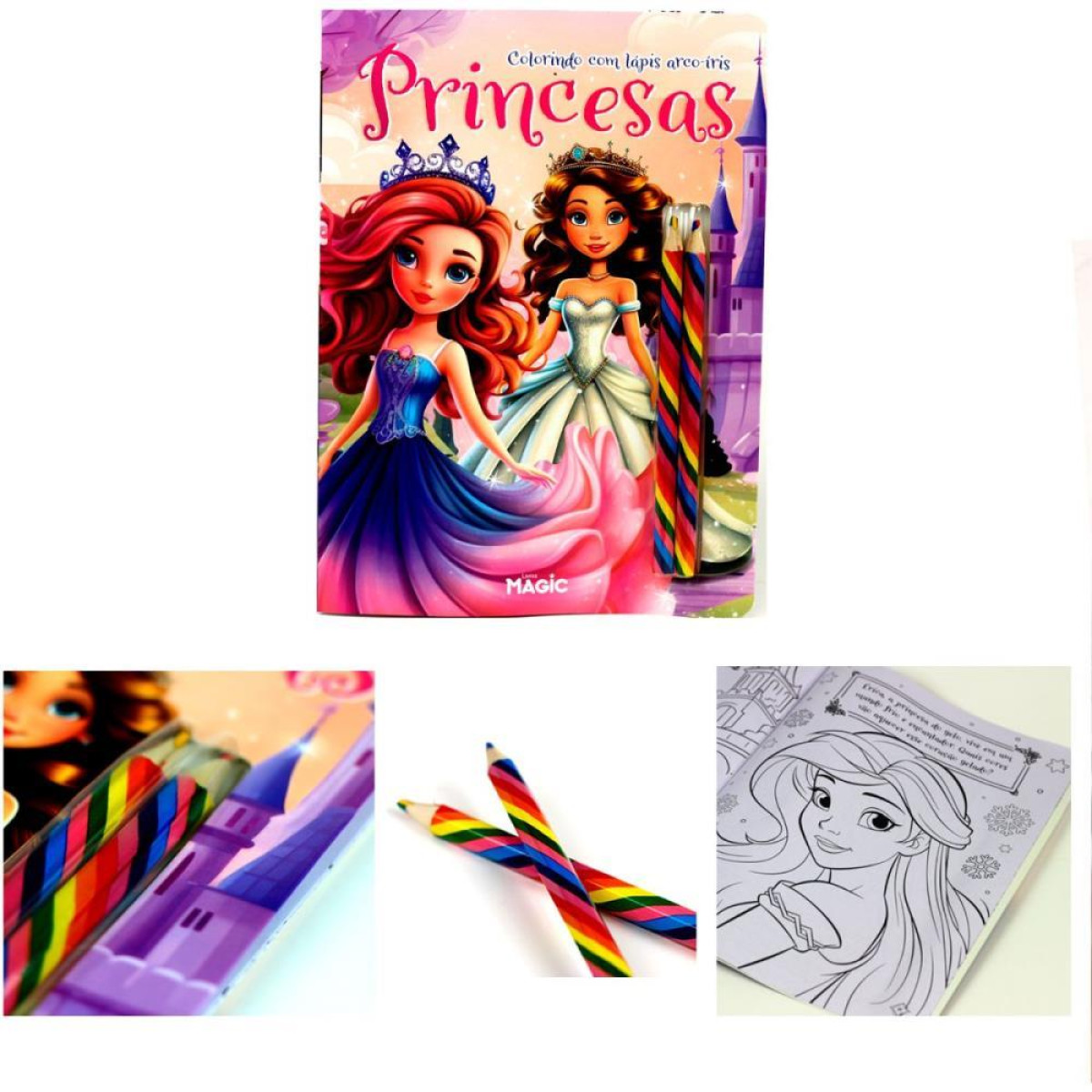 Livro Infantil Colorir Lapis Arco Iris Princesas-117202-65516