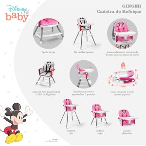 Bb446 - Cadeira De Refeição 6m-25 Kg Mickey Ginger - Bb446-BB446-77660