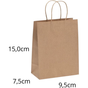 Sacola Para Presente Kraft Mini 15x9,5x7,5cm