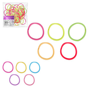 Elástico De Cabelo Fino Colorido Com 100 Unidades