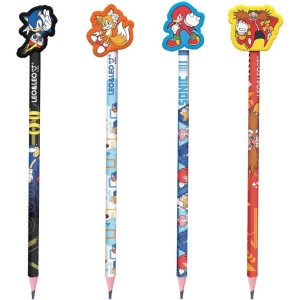 Lapis Preto Redondo Decorado Sonic C/borracha 4 Modelos-114547-80919