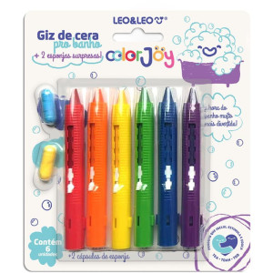 Giz De Cera Fino Retratil P/banho C/2 Surpresa