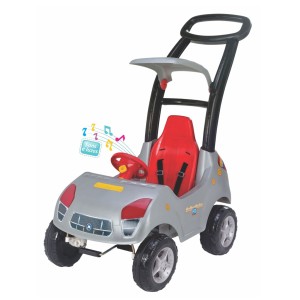 Carrinho Roller Baby Prata Com Sons, Luzes E Haste Removível 88cm