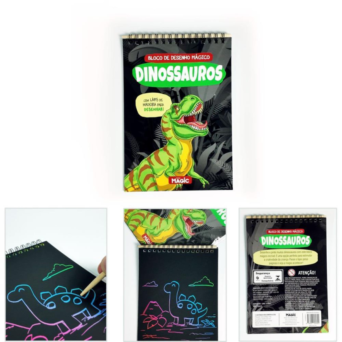 Livro De Colorir Bloco Magico Dinossauros 8pgs-120868-94440