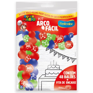 Kit Arco Facil De Baloes Super Mario