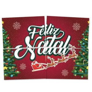 Painel 4 Partes Feliz Natal