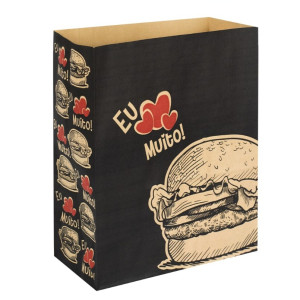 Saco De Papel G 33x26x17 Hamb. Preto Food Service